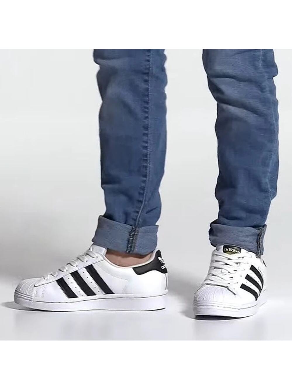NWB Adidas Kids Unisex Original Superstar Shoes FU7712 Size 6.5 White Black